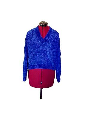 Marled Reunited Women’s Sweater Size XS Cobalt Blue Pullover Twist Sleeve